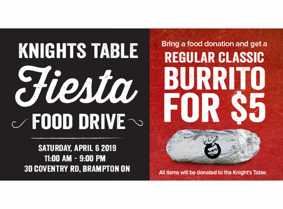 BarBurrito Knights Table Food Drive