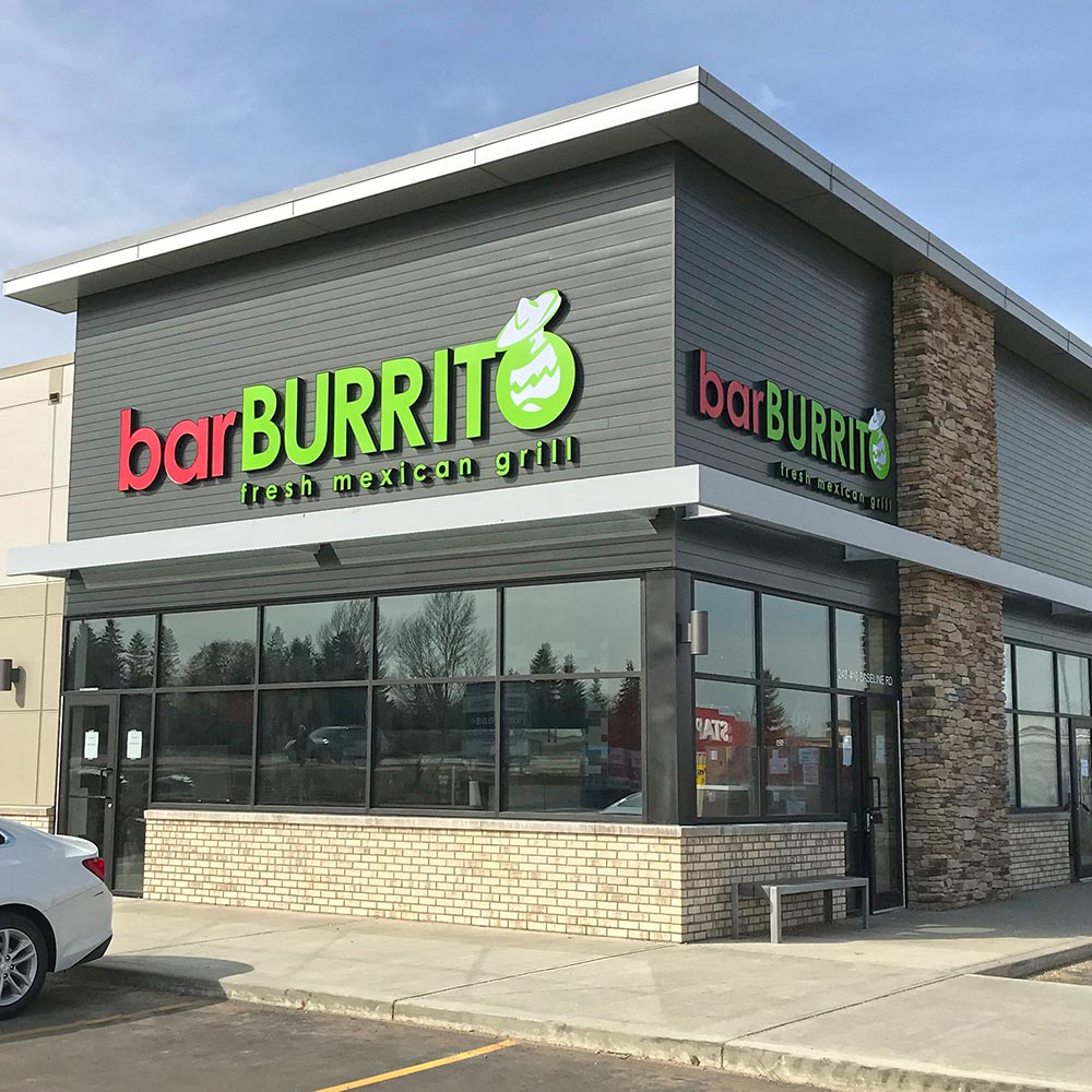 outside view of the bar burrito building