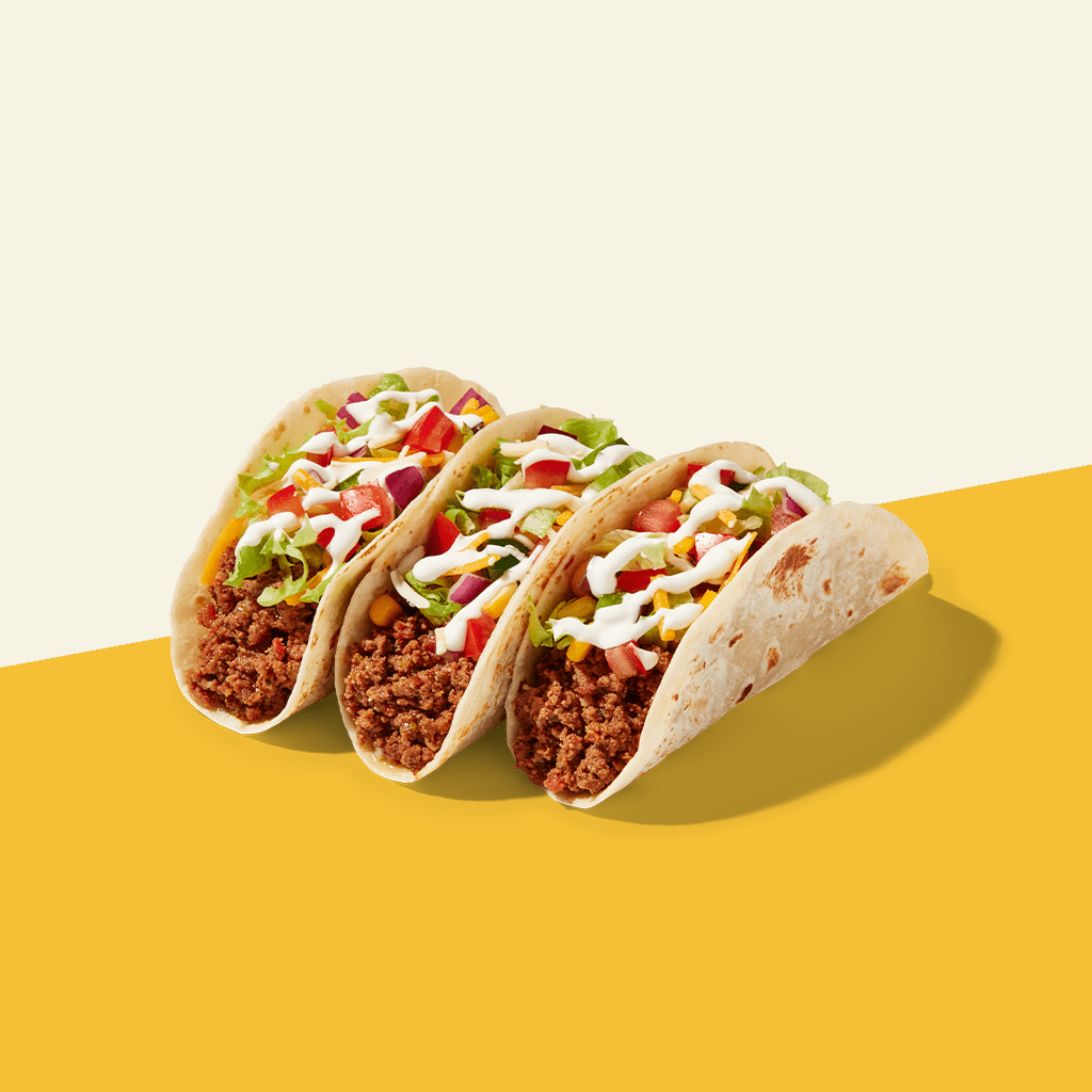 three barburrito beef tacos